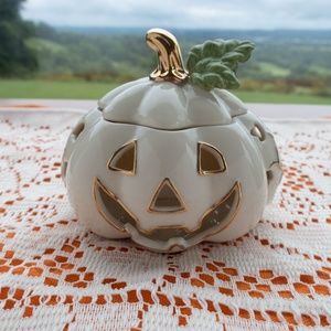 Lenox Porcelain Halloween Jack-O-Lantern Votive